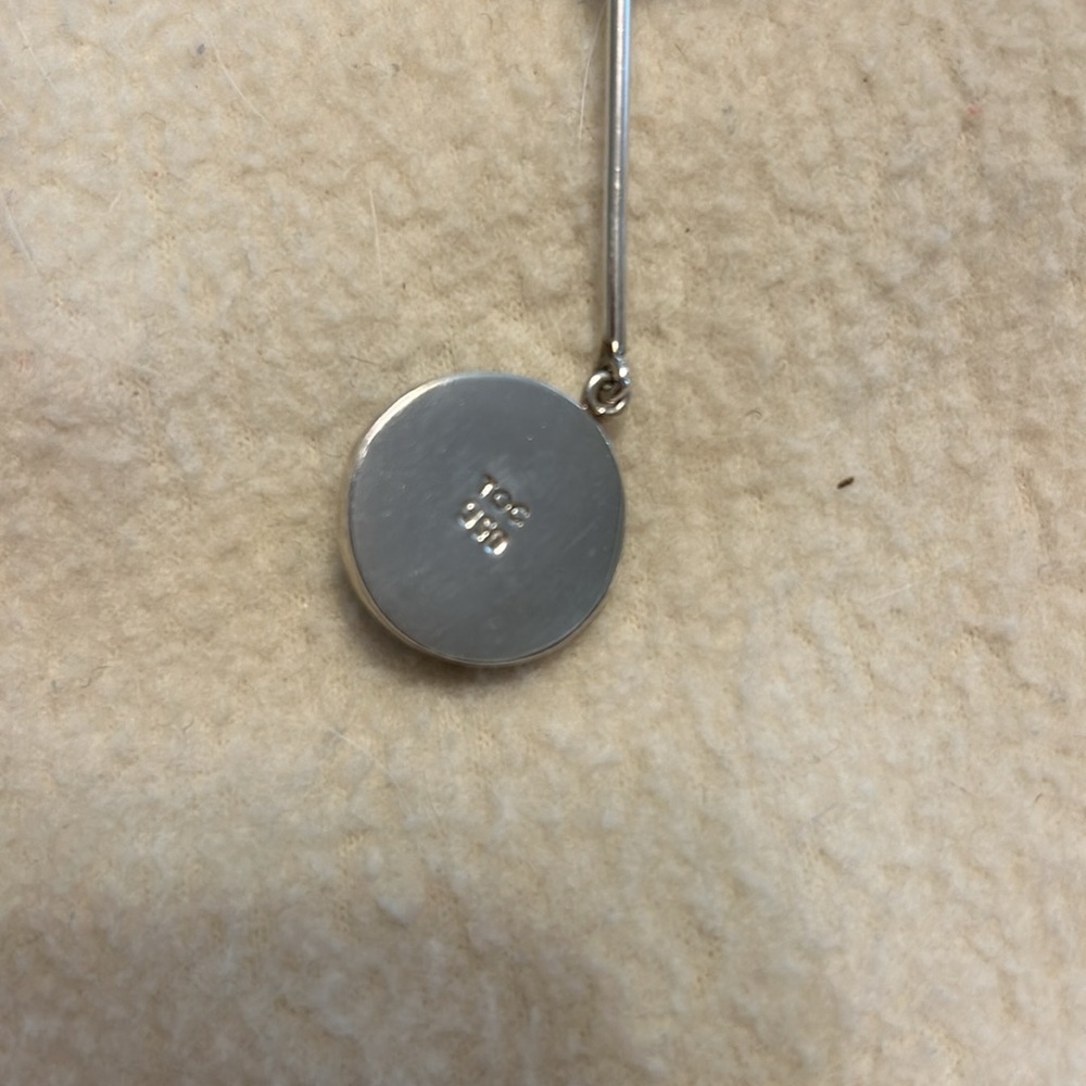 Sterling Silver Pendant and earrings on cable chain 950 TOC - Picture 5 of 7